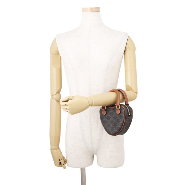 セリーヌ ハンドバッグ トリオンフ ハート PVC/レザー 198222 CELINE 2wayショルダーバッグ ブラウン