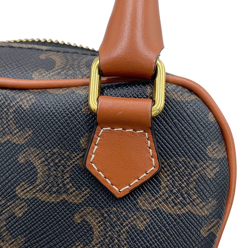 セリーヌ ハンドバッグ トリオンフ ハート PVC/レザー 198222 CELINE 2wayショルダーバッグ ブラウン