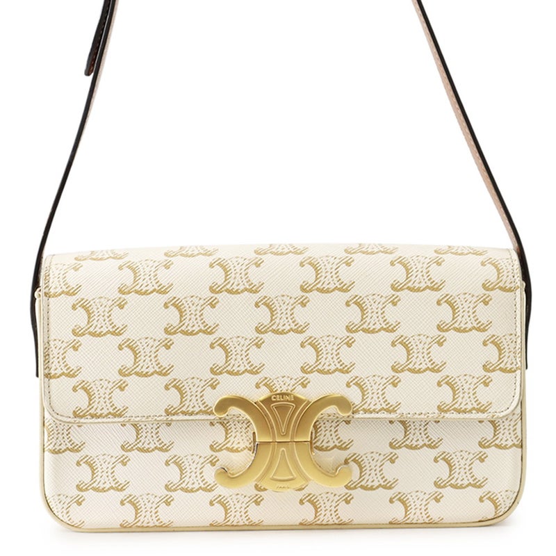セリーヌ ショルダーバッグ トリオンフ クロード PVC カーフスキン 194142CUZ.01BC CELINE 白