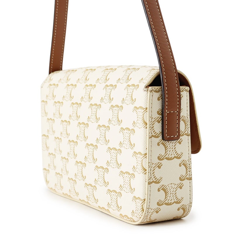 セリーヌ ショルダーバッグ トリオンフ クロード PVC カーフスキン 194142CUZ.01BC CELINE 白