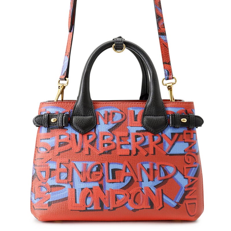 バーバリー ハンドバッグ グラフィティ レザー BURBERRY 2wayショルダーバッグ