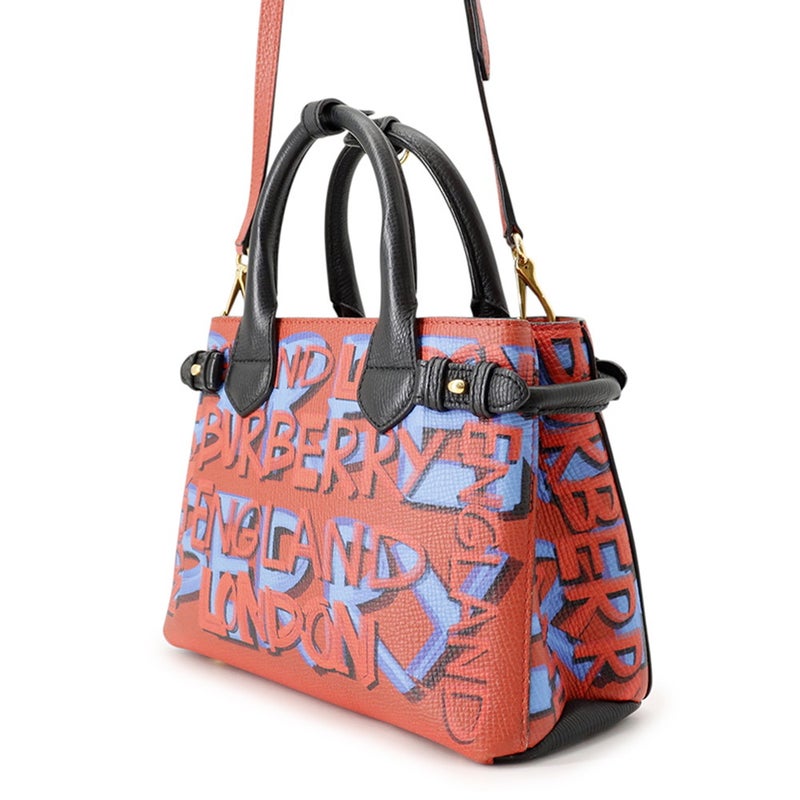 バーバリー ハンドバッグ グラフィティ レザー BURBERRY 2wayショルダーバッグ