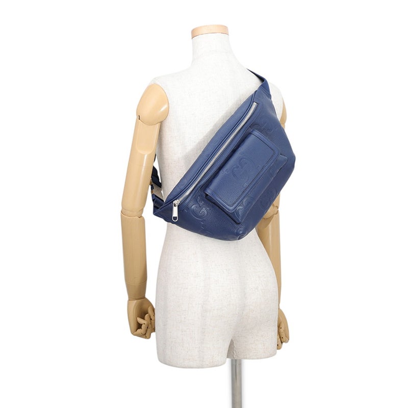 グッチ ボディバッグ ジャンボGG エンボス ウエストバッグ レザー 645093 GUCCI ベルトバッグ アウトレット品