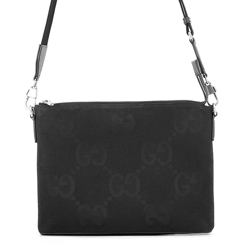 グッチ ショルダーバッグ ジャンボGG メッセンジャーバッグ キャンバス 739668 GUCCI 黒 2wayクラッチ