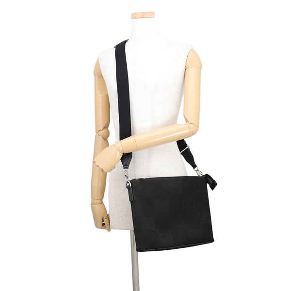 グッチ ショルダーバッグ ジャンボGG メッセンジャーバッグ キャンバス 739668 GUCCI 黒 2wayクラッチ