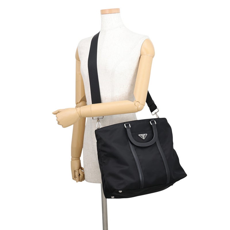 プラダ トートバッグ トライアングルロゴ ナイロン レザー B2879N PRADA 2way 黒