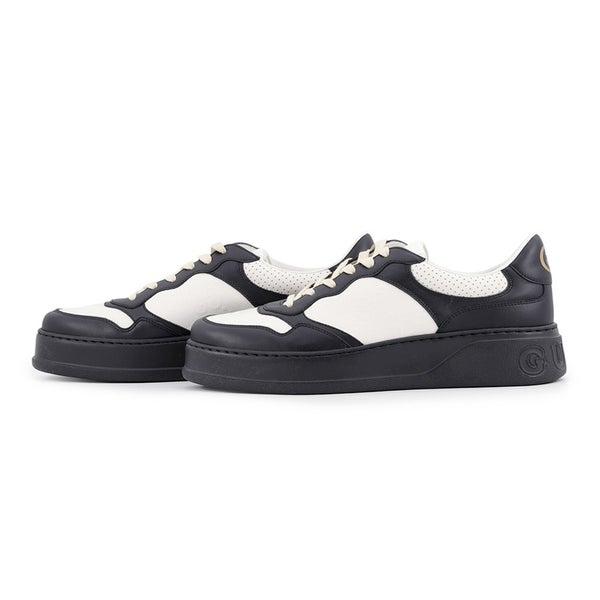 グッチ スニーカー GGエンボス レザー PVC メンズサイズ11 1/2 669582 GUCCI 靴 黒 白