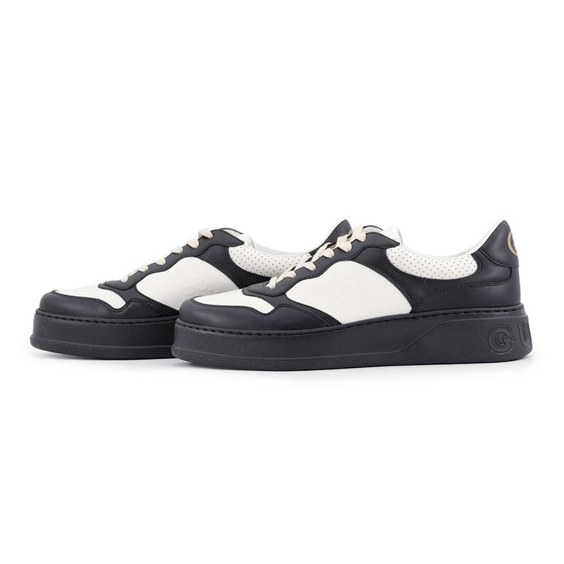グッチ スニーカー GGエンボス レザー PVC メンズサイズ11 1/2 669582 GUCCI 靴 黒 白