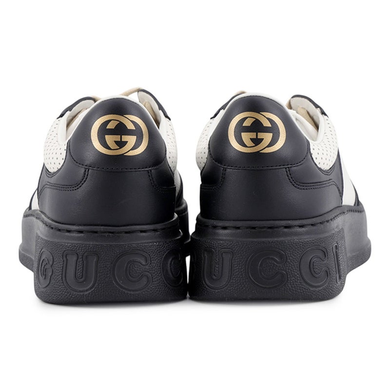 グッチ スニーカー GGエンボス レザー PVC メンズサイズ11 1/2 669582 GUCCI 靴 黒 白