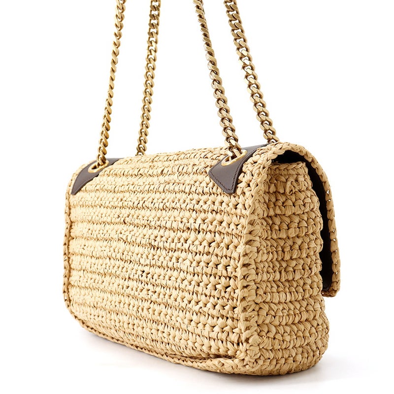サンローランパリ チェーンショルダーバッグ ニキ ラフィア/レザー 620329 SAINT LAURENT PARIS