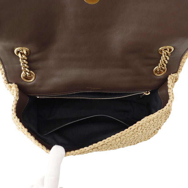 サンローランパリ チェーンショルダーバッグ ニキ ラフィア/レザー 620329 SAINT LAURENT PARIS