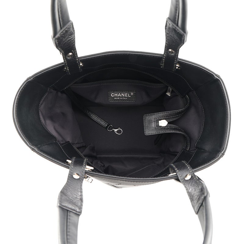 シャネル トートバッグ パリビアリッツトートPM マトラッセ ココマーク A34208 CHANEL 黒
