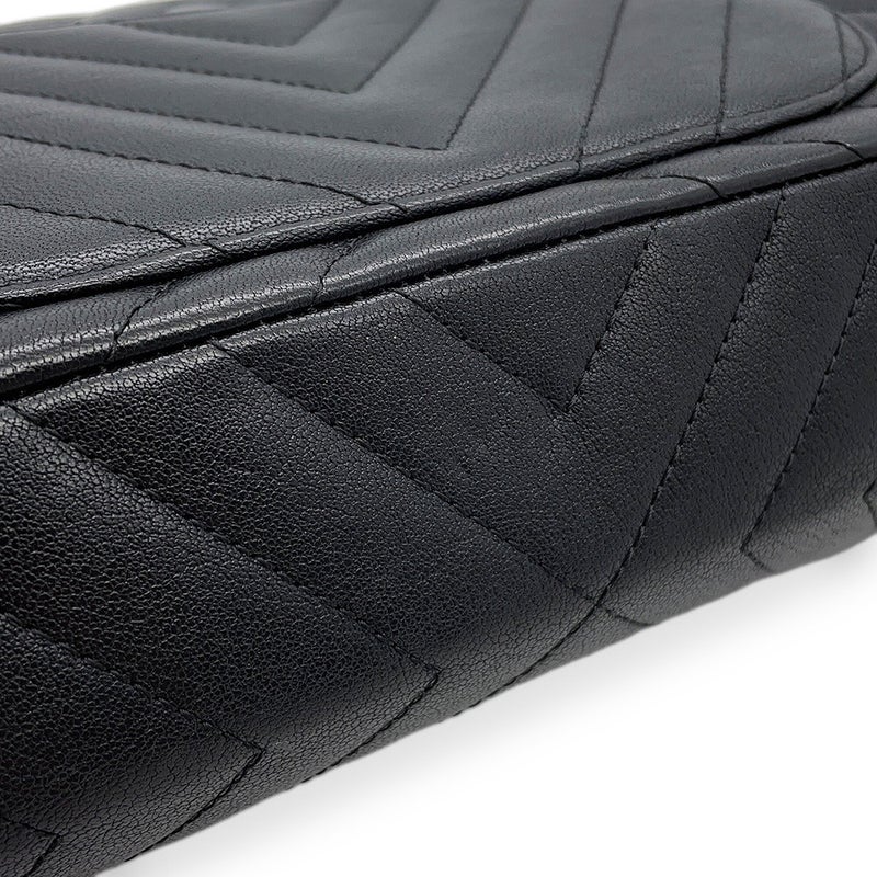 シャネル チェーンショルダーバッグ 2.55 シェブロン エイジドカーフレザー A37586 CHANEL 黒