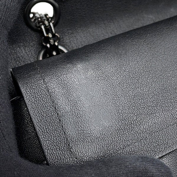 シャネル チェーンショルダーバッグ 2.55 シェブロン エイジドカーフレザー A37586 CHANEL 黒