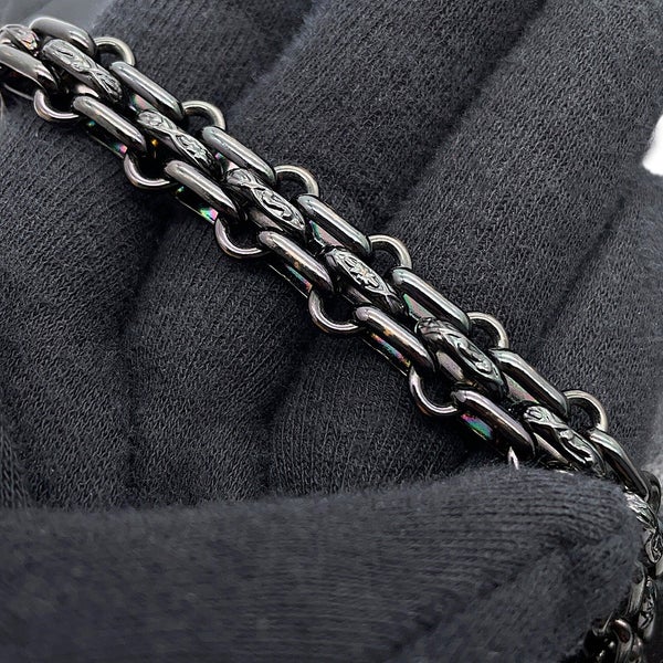 シャネル チェーンショルダーバッグ 2.55 シェブロン エイジドカーフレザー A37586 CHANEL 黒