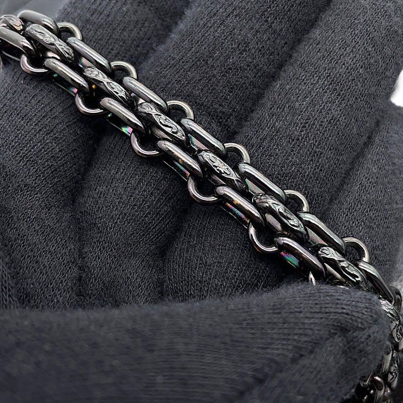 シャネル チェーンショルダーバッグ 2.55 シェブロン エイジドカーフレザー A37586 CHANEL 黒