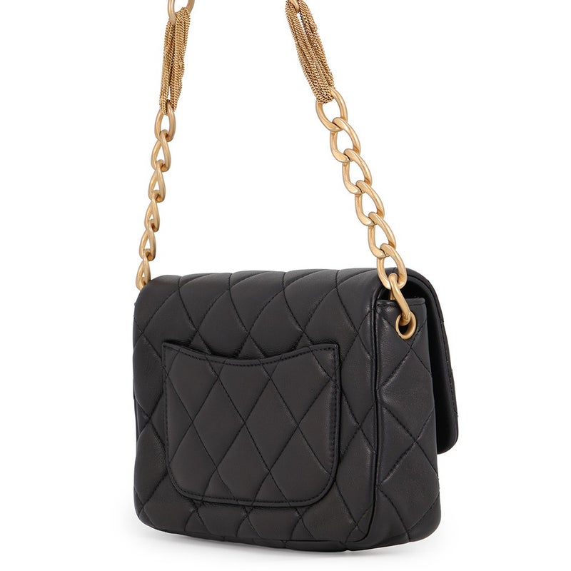 シャネル チェーンショルダーバッグ マトラッセ ココマーク ラムスキン AS4231 CHANEL 黒