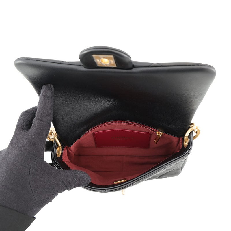 シャネル チェーンショルダーバッグ マトラッセ ココマーク ラムスキン AS4231 CHANEL 黒