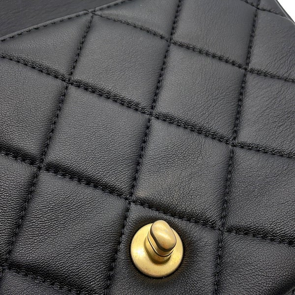 シャネル チェーンショルダーバッグ マトラッセ ココマーク ラムスキン AS4231 CHANEL 黒