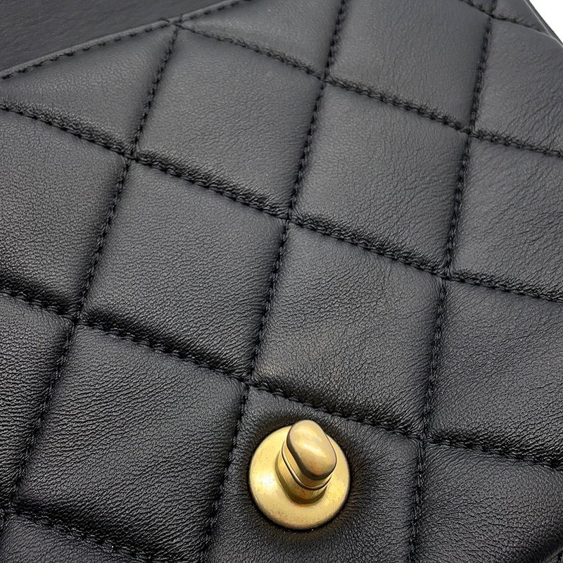シャネル チェーンショルダーバッグ マトラッセ ココマーク ラムスキン AS4231 CHANEL 黒