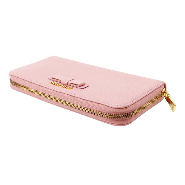 ミュウミュウ 長財布 リボン ロゴ レザー Miu Miu 財布