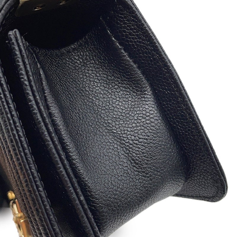 シャネル チェーンショルダーバッグ ボーイシャネル シェブロン キャビアスキン A67364 CHANEL 黒