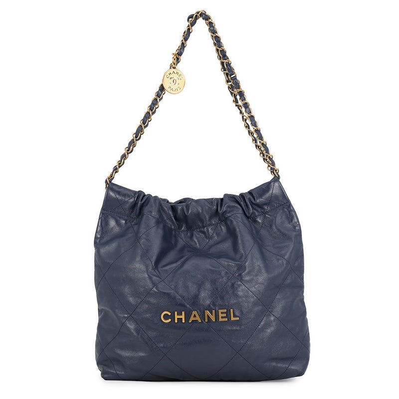 シャネル ハンドバッグ CHANEL 22 マトラッセ スモール シャイニーカーフレザー AS3260 ポーチ付き