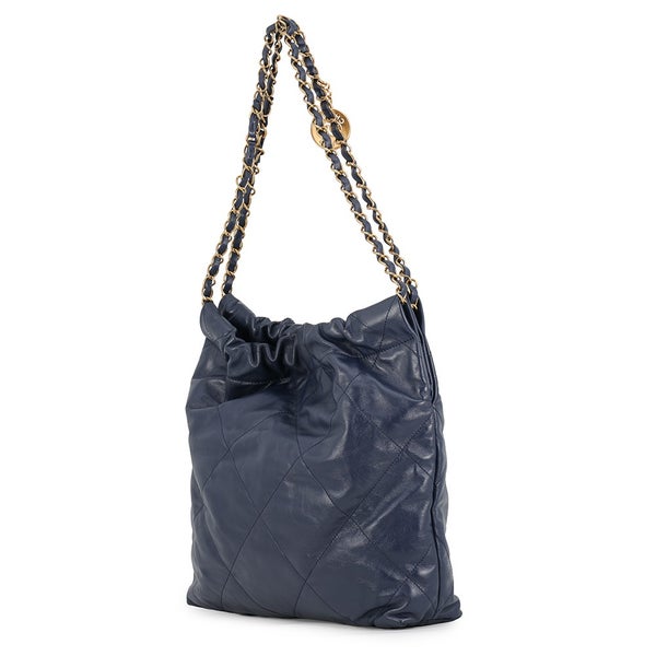 シャネル ハンドバッグ CHANEL 22 マトラッセ スモール シャイニーカーフレザー AS3260 ポーチ付き