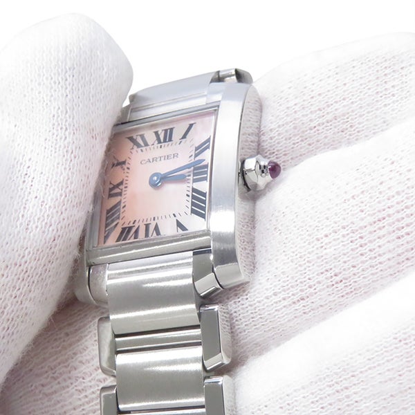 カルティエ タンクフランセーズ SM ピンクシェル W51028Q3 Cartier 腕時計 レディース クォーツ ピンクシェル文字盤