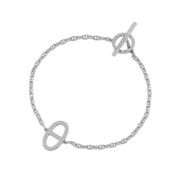 エルメス ブレスレット シェーヌ ダンクル コントゥール ダイヤモンド 33P 0.16ct K18WG サイズLG HERMES