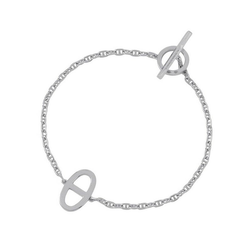 エルメス ブレスレット シェーヌ ダンクル コントゥール ダイヤモンド 33P 0.16ct K18WG サイズLG HERMES