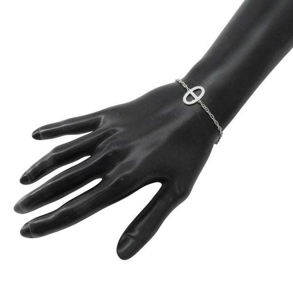 エルメス ブレスレット シェーヌ ダンクル コントゥール ダイヤモンド 33P 0.16ct K18WG サイズLG HERMES