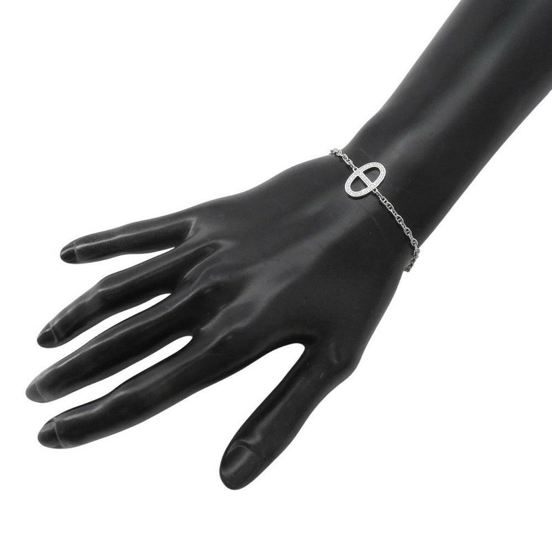 エルメス ブレスレット シェーヌ ダンクル コントゥール ダイヤモンド 33P 0.16ct K18WG サイズLG HERMES