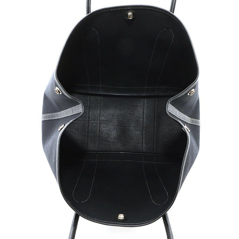 エルメス トートバッグ ガーデンパーティPM ブラック/シルバー金具 トワルオフィシエ/ブッフルスキッパー □H刻印 黒