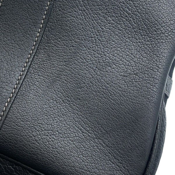 エルメス トートバッグ ガーデンパーティPM ブラック/シルバー金具 トワルオフィシエ/ブッフルスキッパー □H刻印 黒