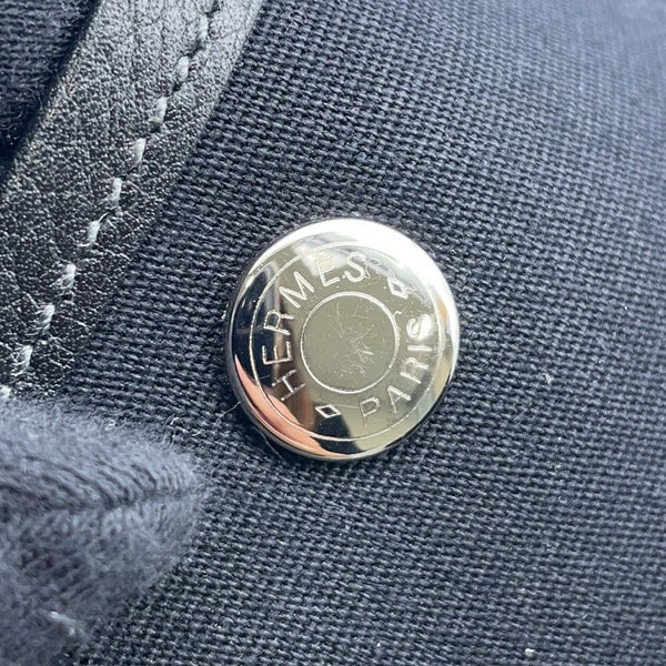 エルメス トートバッグ ガーデンパーティPM ブラック/シルバー金具 トワルオフィシエ/ブッフルスキッパー □H刻印 黒