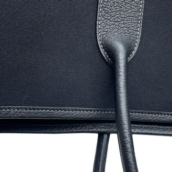 エルメス トートバッグ ガーデンパーティPM ブラック/シルバー金具 トワルオフィシエ/ブッフルスキッパー □H刻印 黒