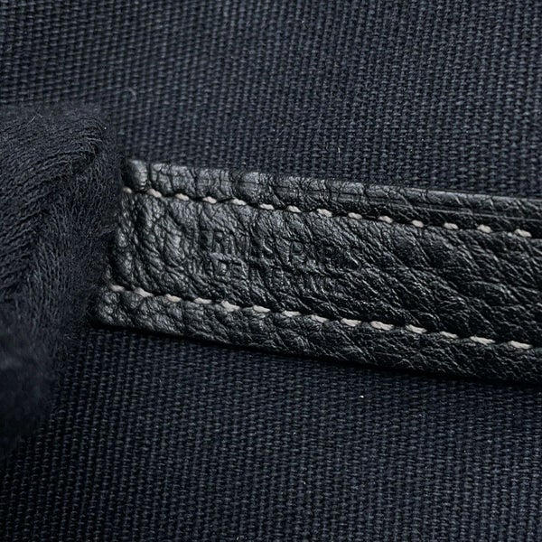 エルメス トートバッグ ガーデンパーティPM ブラック/シルバー金具 トワルオフィシエ/ブッフルスキッパー □H刻印 黒