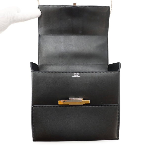 エルメス シネティック ブラック/ゴールド金具/シルバー金具 タデラクト D刻印 HERMES 黒