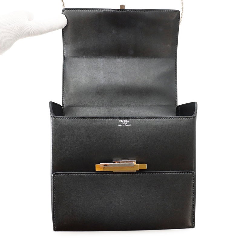 エルメス シネティック ブラック/ゴールド金具/シルバー金具 タデラクト D刻印 HERMES 黒