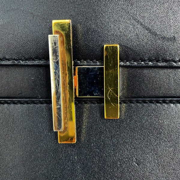 エルメス シネティック ブラック/ゴールド金具/シルバー金具 タデラクト D刻印 HERMES 黒