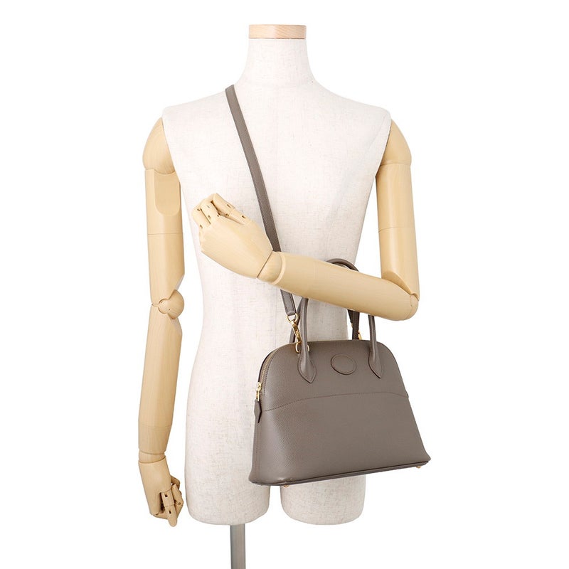 エルメス ハンドバッグ ボリード27 エタン/ゴールド金具 エプソン D刻印 HERMES Bolide 2wayショルダーバッグ