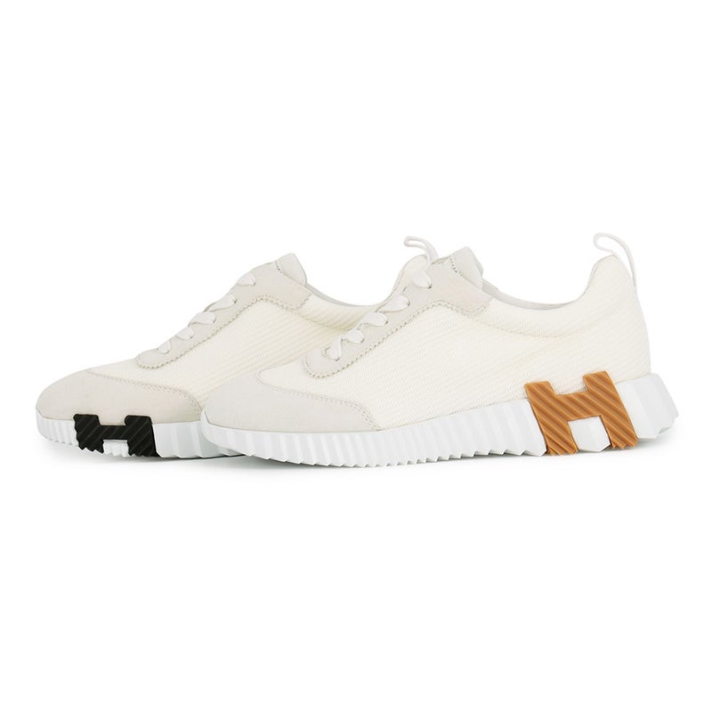 エルメス スニーカー バウンシング メッシュ ベロア レディースサイズ36.5 HERMES 靴 白