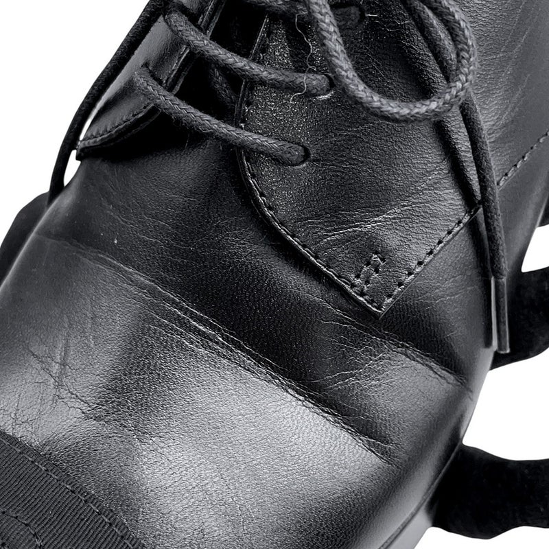 シャネル ローファー レースアップ シューズ シャイニーゴートスキン レディースサイズ37C CHANEL 靴 黒