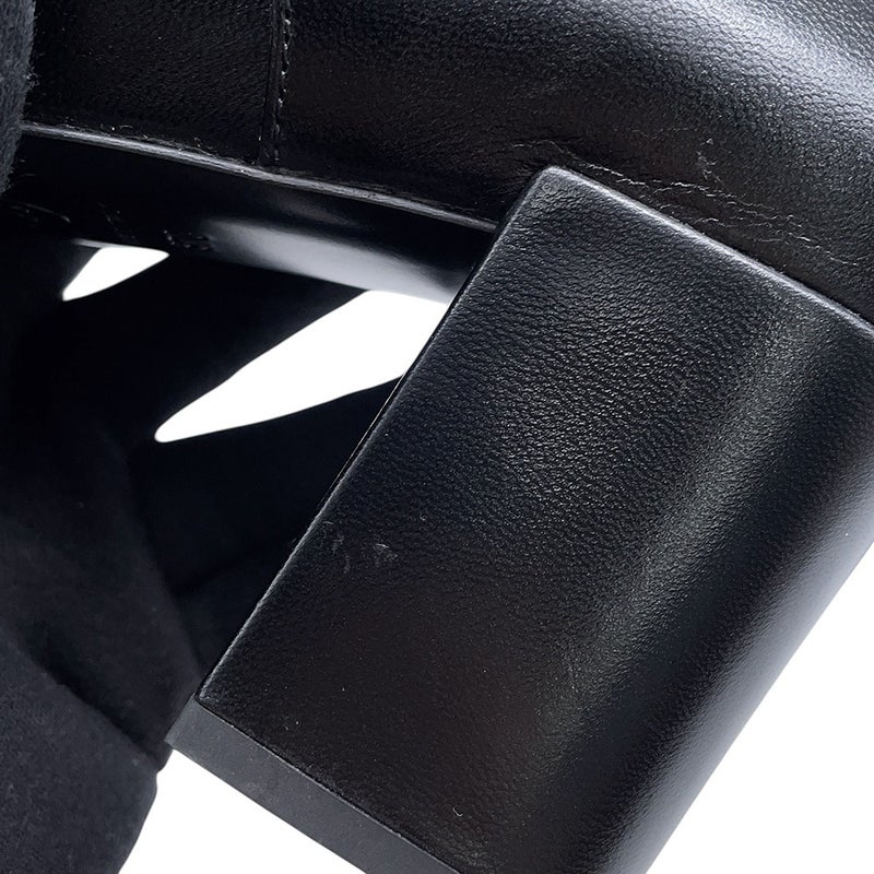シャネル ローファー レースアップ シューズ シャイニーゴートスキン レディースサイズ37C CHANEL 靴 黒