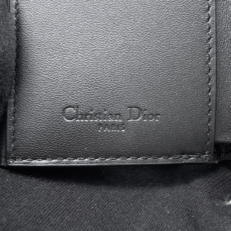 クリスチャン・ディオール 三つ折り財布 レディディオール ロータスウォレット カナージュ S0181ONMJ 黒