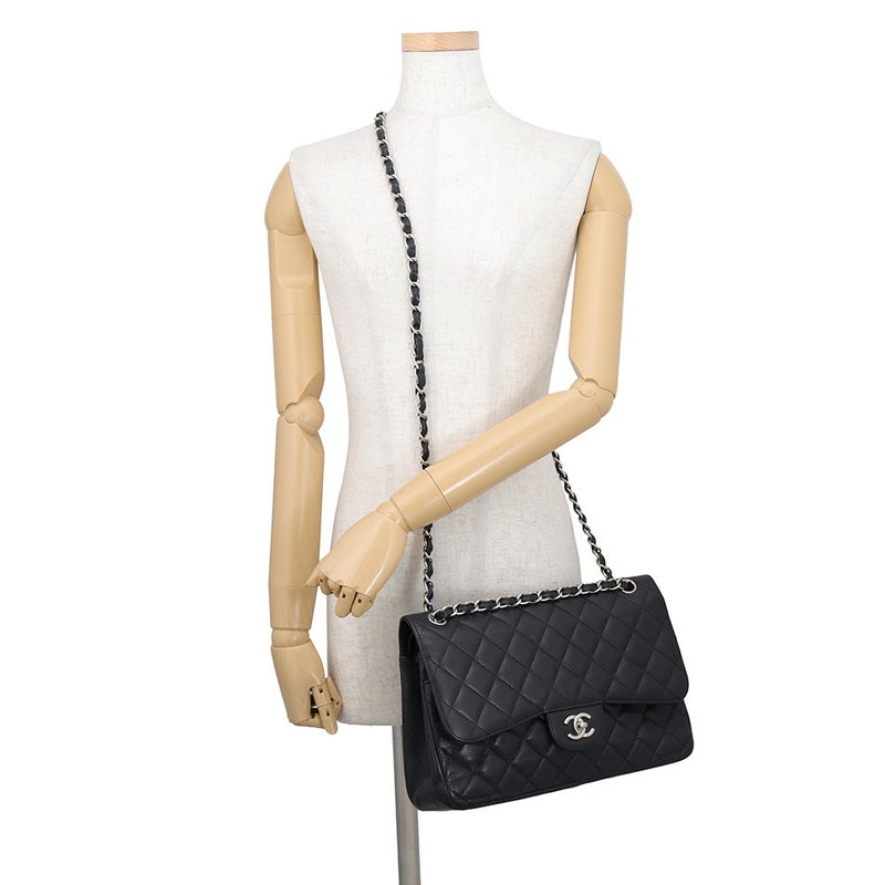 シャネル チェーンショルダーバッグ マトラッセ30 キャビアスキン ココマーク A58600 CHANEL バッグ 黒