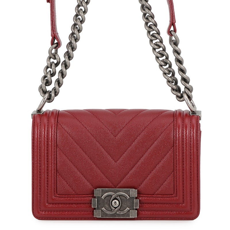 シャネル チェーンショルダーバッグ ボーイシャネル スモール ココマーク キャビアスキン A67085 BOY CHANEL バッグ