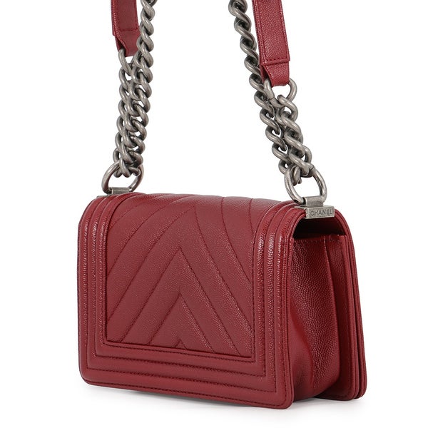 シャネル チェーンショルダーバッグ ボーイシャネル スモール ココマーク キャビアスキン A67085 BOY CHANEL バッグ