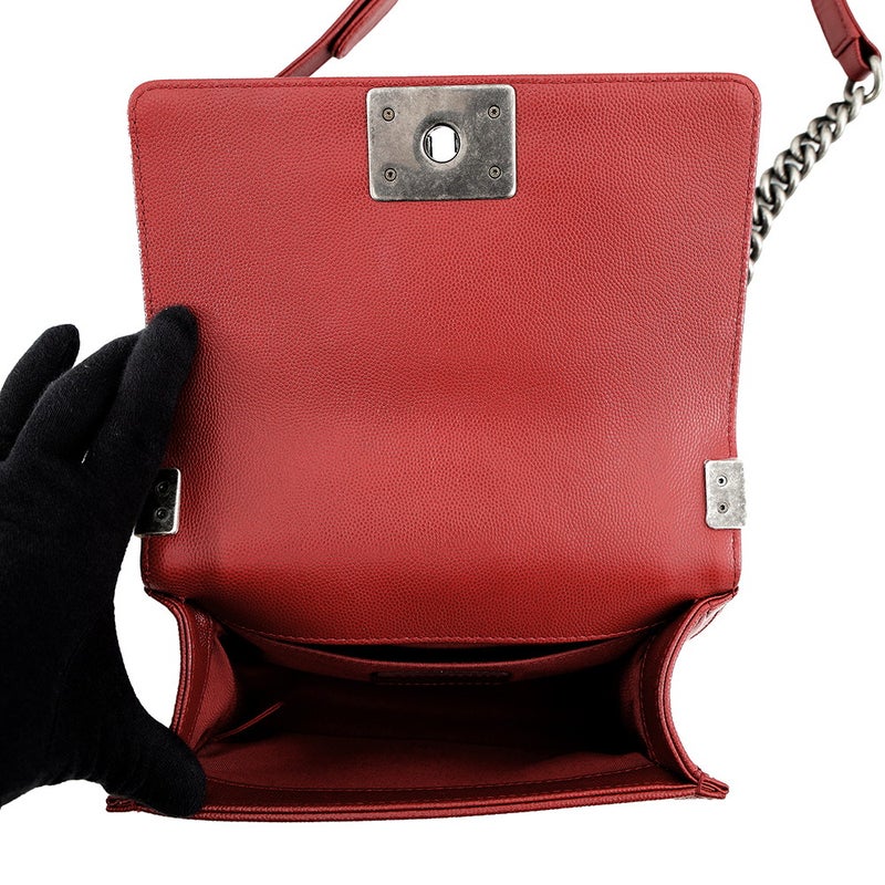 シャネル チェーンショルダーバッグ ボーイシャネル スモール ココマーク キャビアスキン A67085 BOY CHANEL バッグ